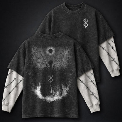 Berserk Tailored Double Sleeves Washed T-Shirt
