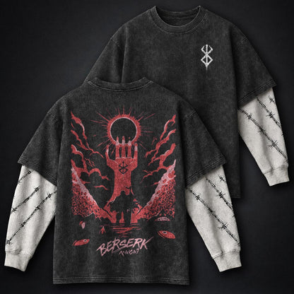 Berserk Cool Double Sleeves Washed T-Shirt