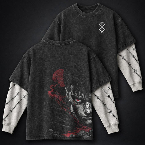 Berserk Soft Double Sleeves Washed T-Shirt