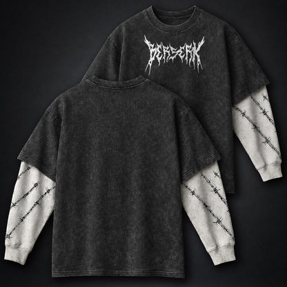Berserk Layered Double Sleeves Washed T-Shirt