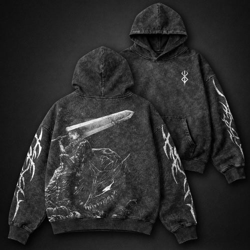 Berserk Edgy Washed Hoodie