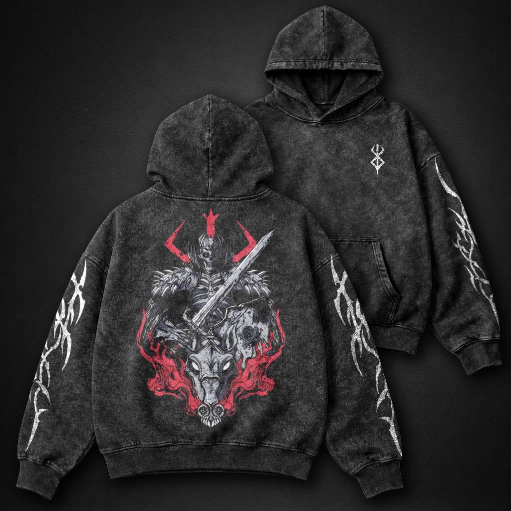 Berserk Cropped Washed Hoodie
