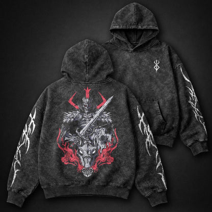 Berserk Cropped Washed Hoodie