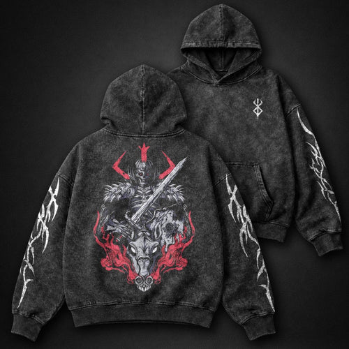 Berserk Cropped Washed Hoodie