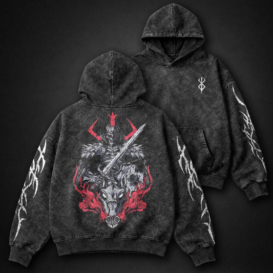 Berserk Cropped Washed Hoodie