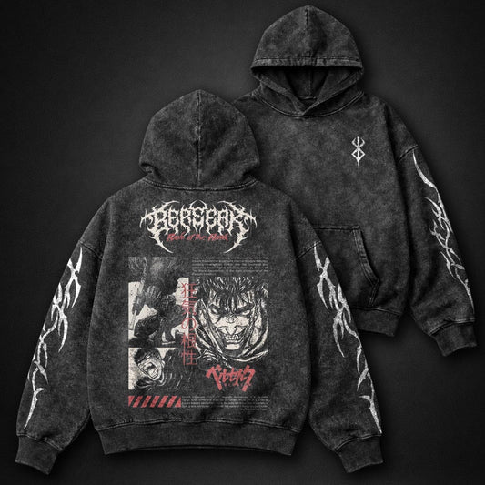 Berserk Distressed Washed Hoodie