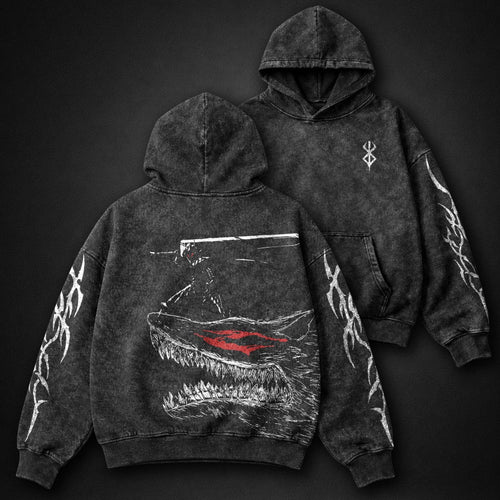 Berserk Textured Washed Hoodie