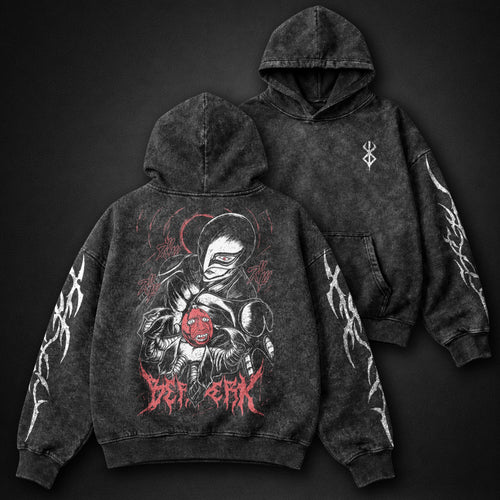 Berserk Printed Washed Hoodie