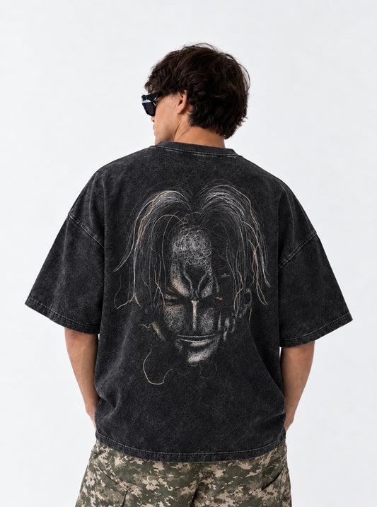 One Piece Comfy Washed T-Shirt on model, back view