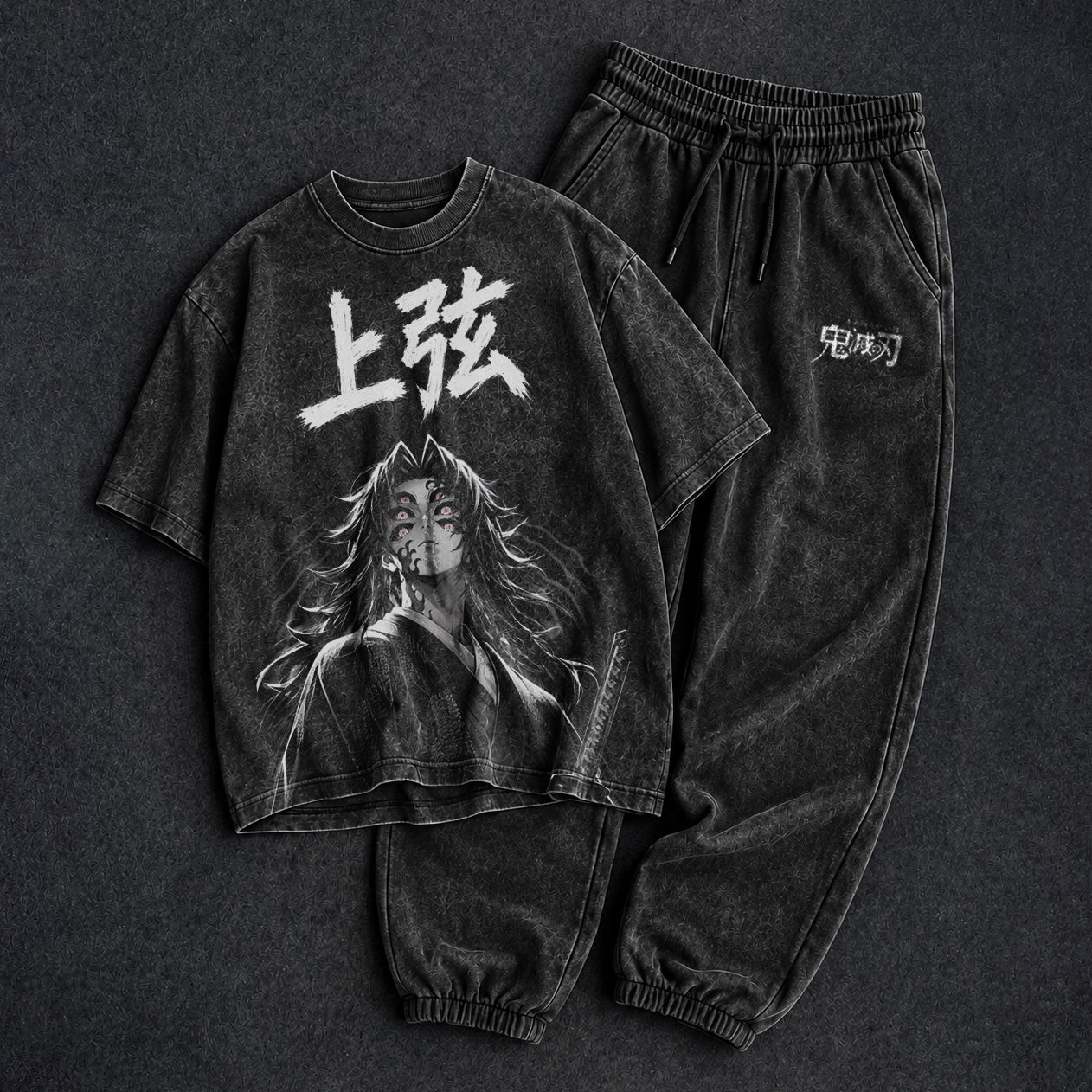 Demon Slayer Washed Cool Black T-Shirt and Joggers Combo