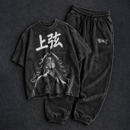 Demon Slayer Washed Cool Black T-Shirt and Joggers Combo