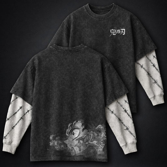 Demon Slayer Luxe Double Sleeves Washed T-Shirt