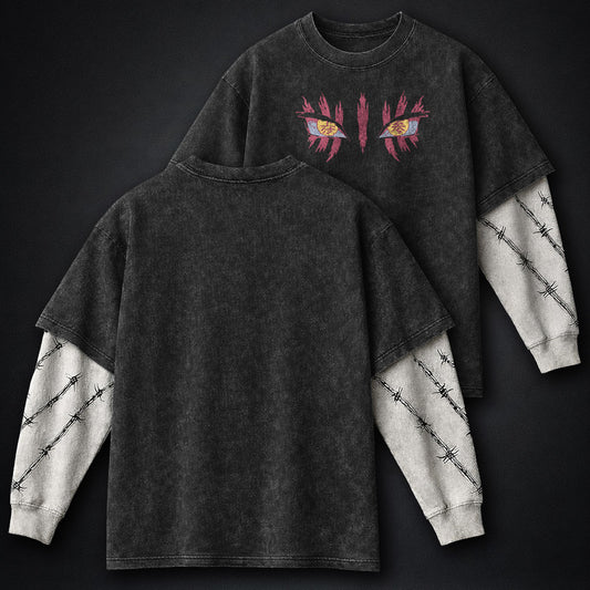 Demon Slayer Essential Double Sleeves Washed T-Shirt
