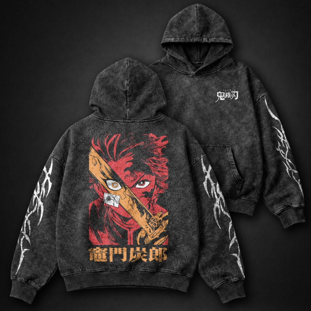 Demon Slayer Fitted Washed Hoodie