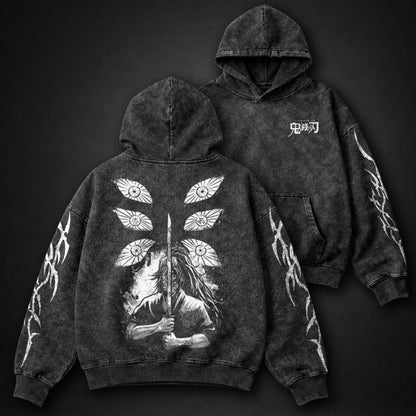 Demon Slayer Distressed Washed Hoodie
