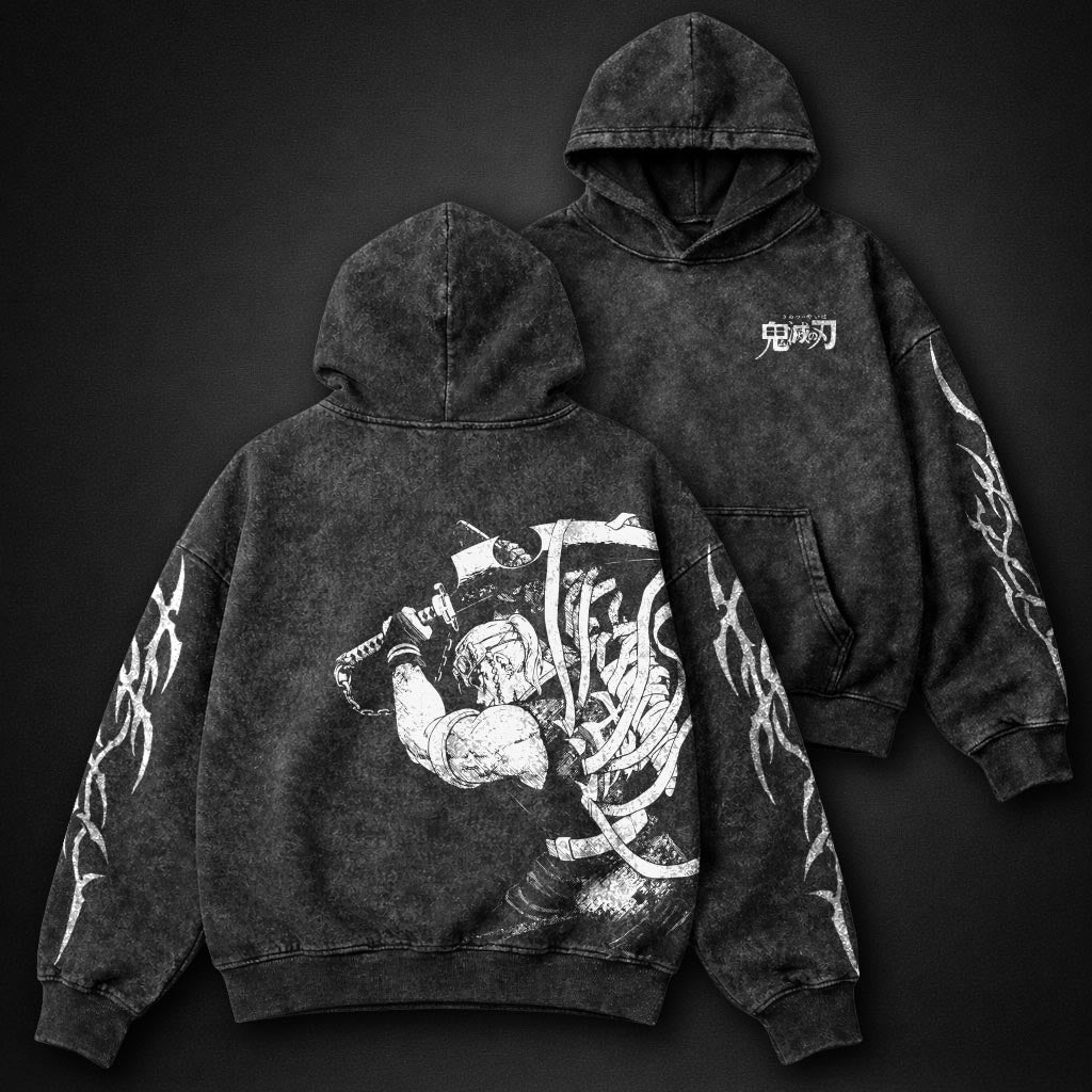 Demon Slayer Layered Washed Hoodie