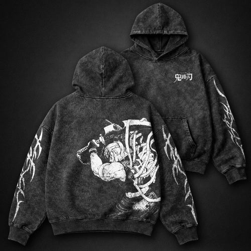 Demon Slayer Layered Washed Hoodie