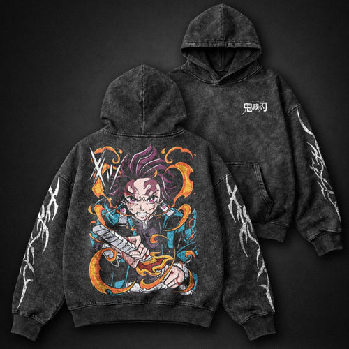 Demon Slayer Graphic Washed Hoodie