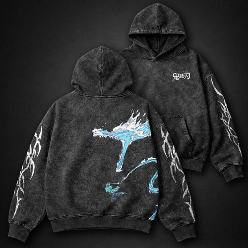 Demon Slayer Ribbed Washed Hoodie