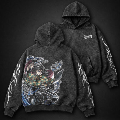 Demon Slayer Faded Washed Hoodie