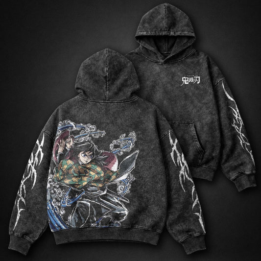 Demon Slayer Faded Washed Hoodie