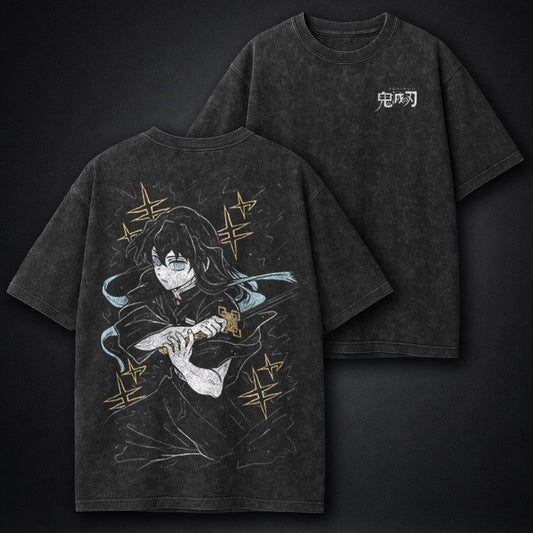 Demon Slayer Distressed Washed T-Shirt