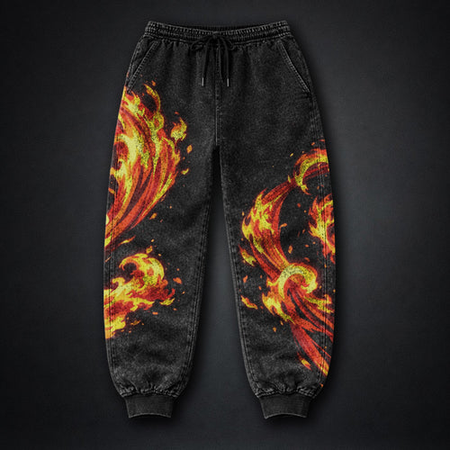 Demon Slayer Rengoku Flame Breathing Washed Joggers