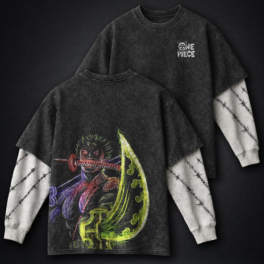 One Piece Luxe Double Sleeves Washed T-Shirt