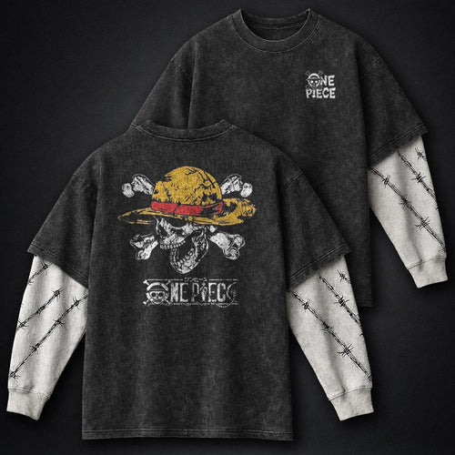 One Piece High Quality Double Sleeves Washed T-Shirt