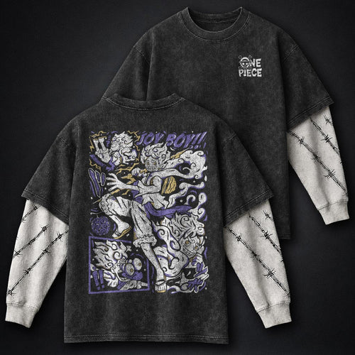 One Piece Clean Double Sleeves Washed T-Shirt