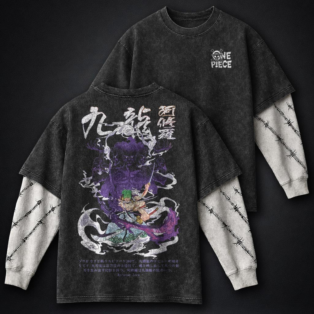 One Piece Heavyweight Double Sleeves Washed T-Shirt
