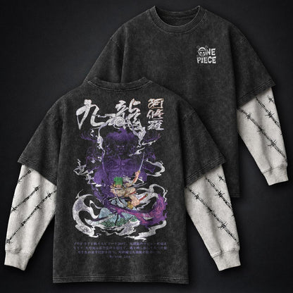 One Piece Heavyweight Double Sleeves Washed T-Shirt
