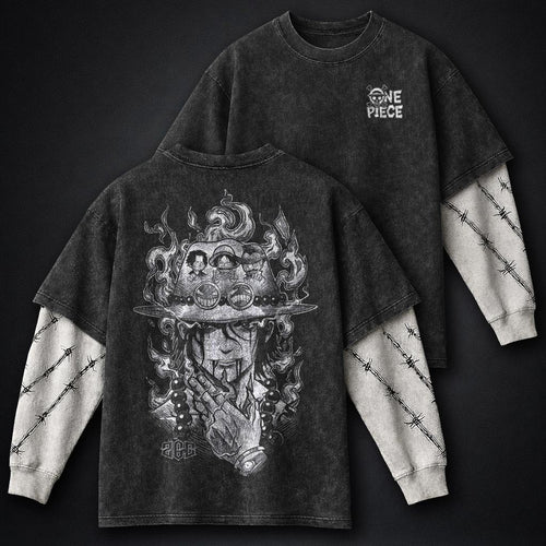 One Piece Fitted Double Sleeves Washed T-Shirt