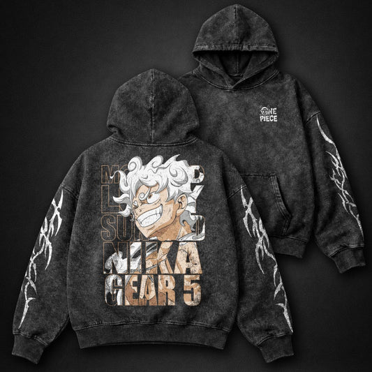 One Piece Edgy Washed Hoodie