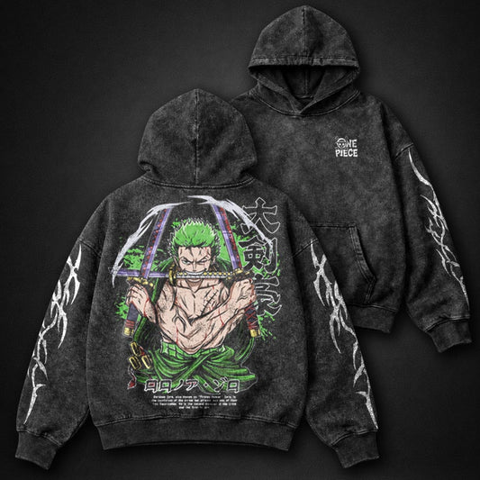 One Piece Distressed Washed Hoodie