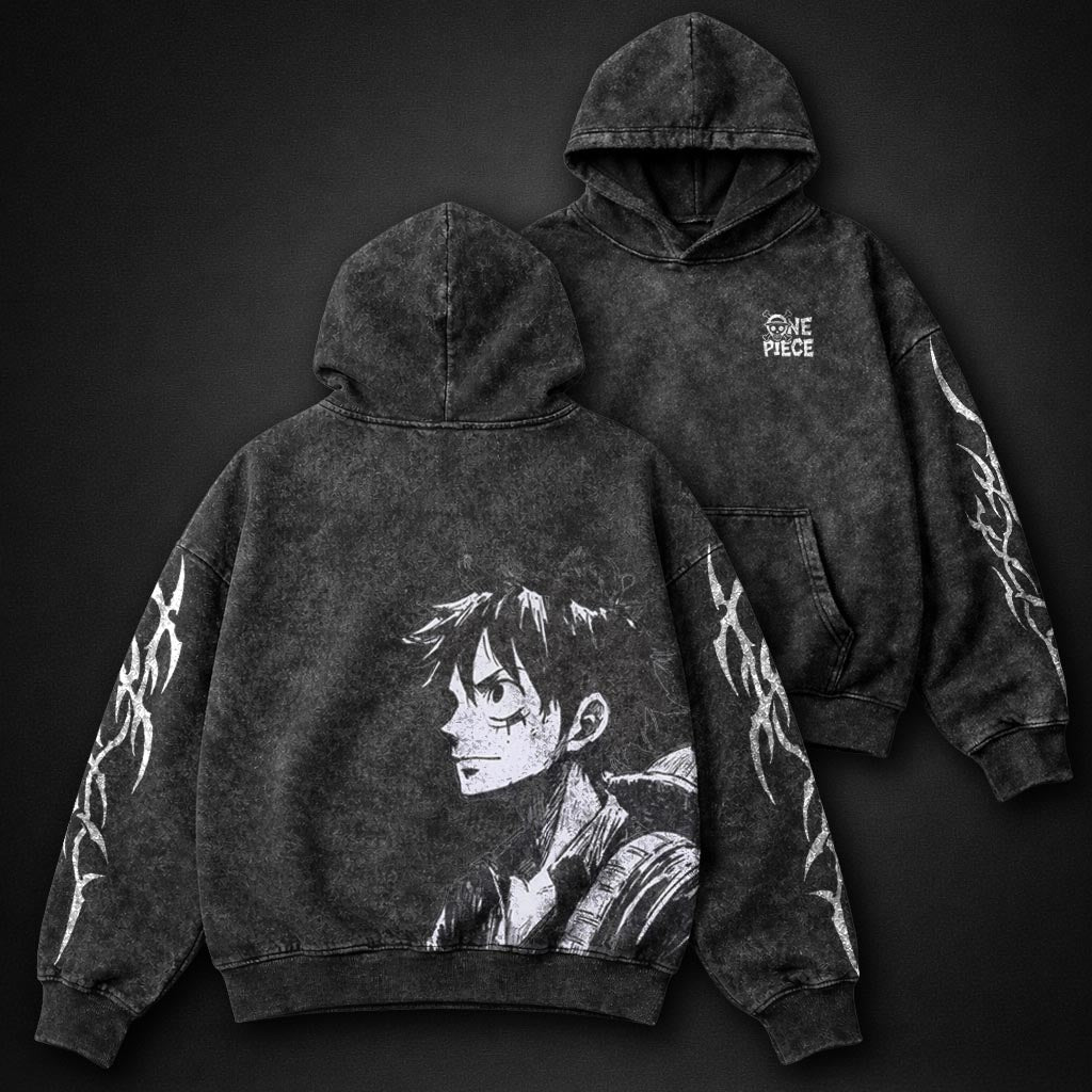 One Piece Clean Washed Hoodie