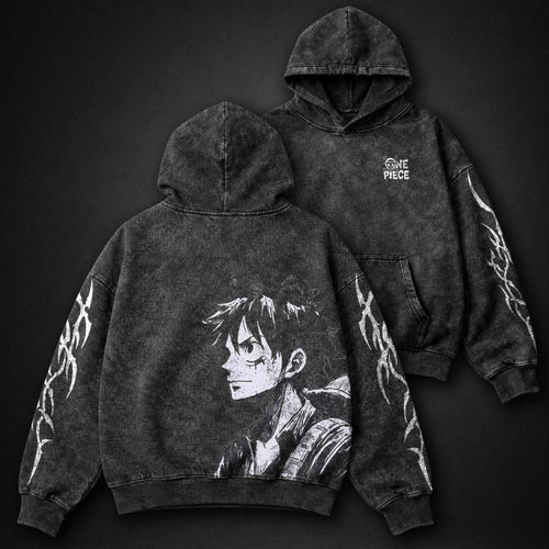 One Piece Clean Washed Hoodie