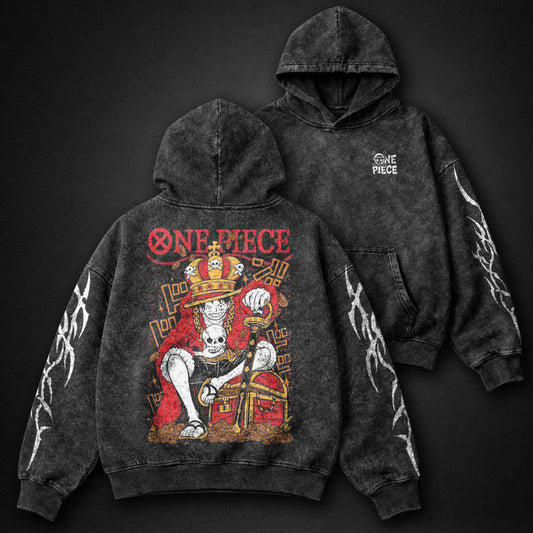 One Piece Graphic Washed Hoodie