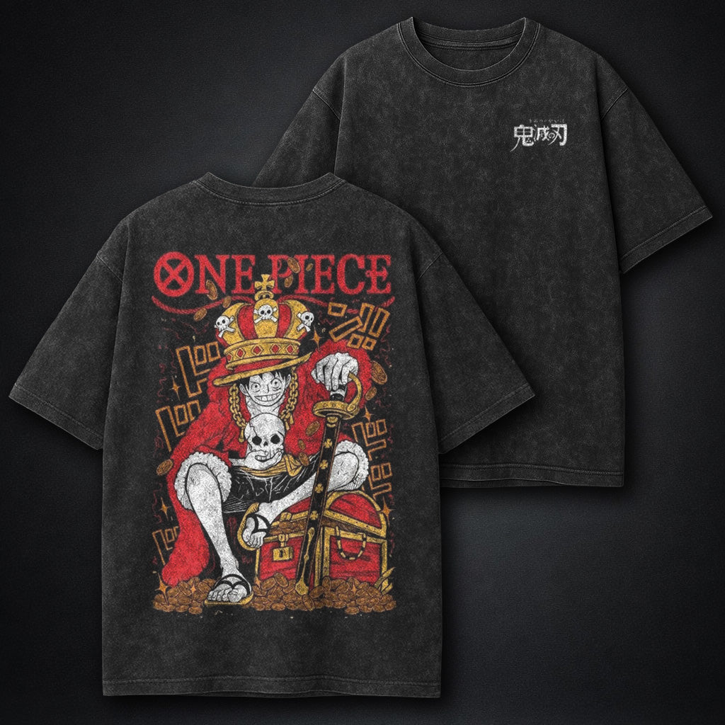 One Piece Layered Washed T-Shirt – Otaku Dreams