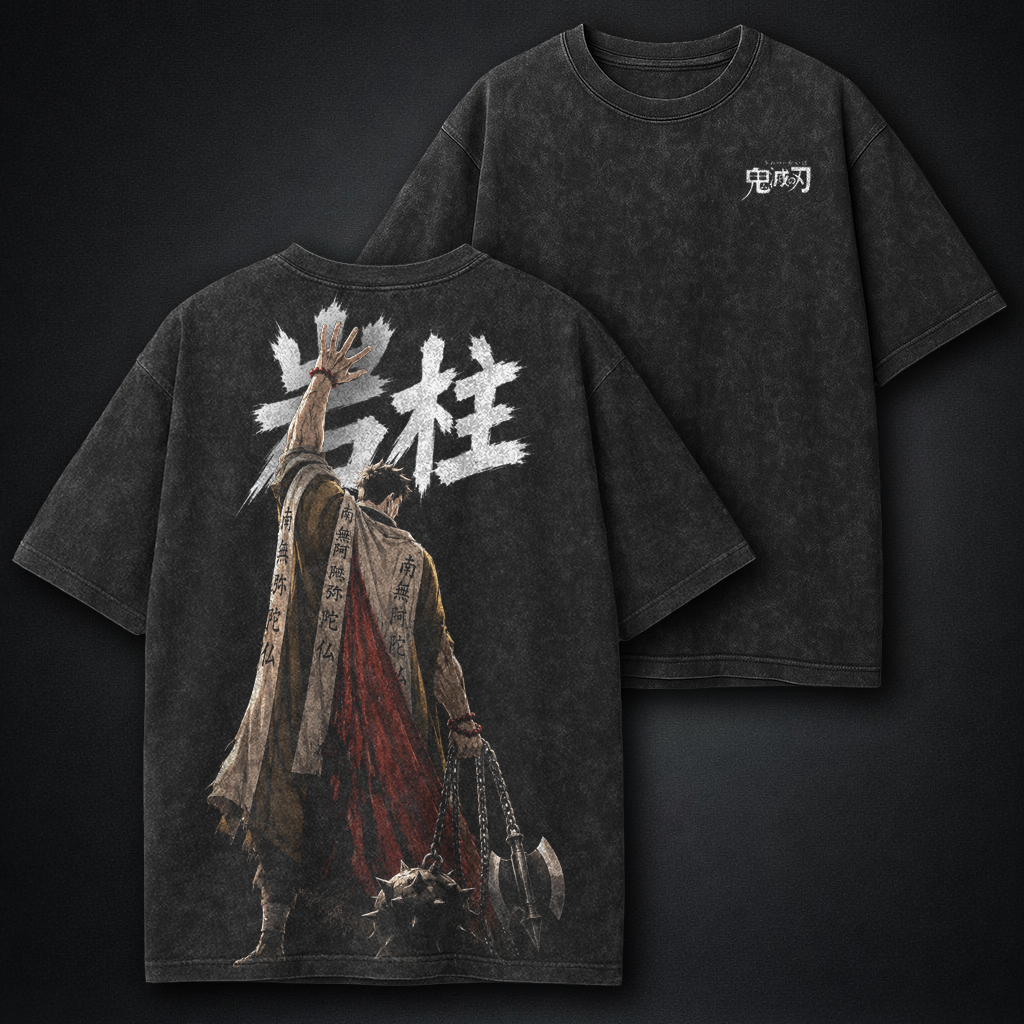Demon Slayer Stone Hashira Gyomei Washed T-Shirt