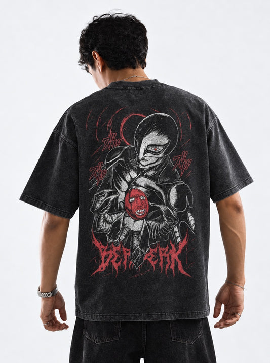 Berserk All-season Washed T-Shirt on model, back view