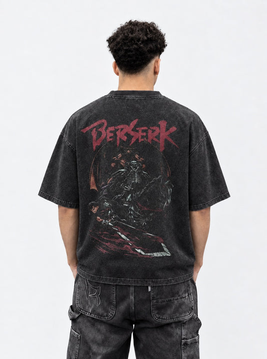Berserk Cool Washed T-Shirt on model, back view
