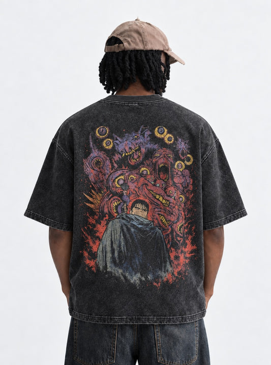 Berserk Iconic Washed T-Shirt on model, back view