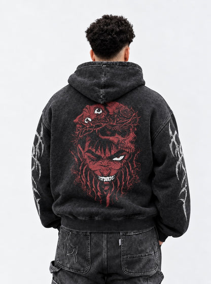 Berserk Luxe Washed Hoodie on model, back view