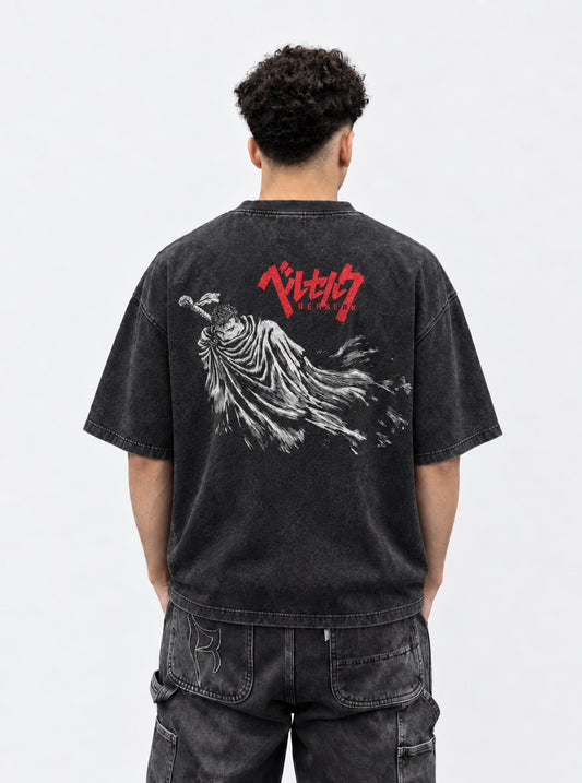 Berserk Minimal Washed T-Shirt on model, back view