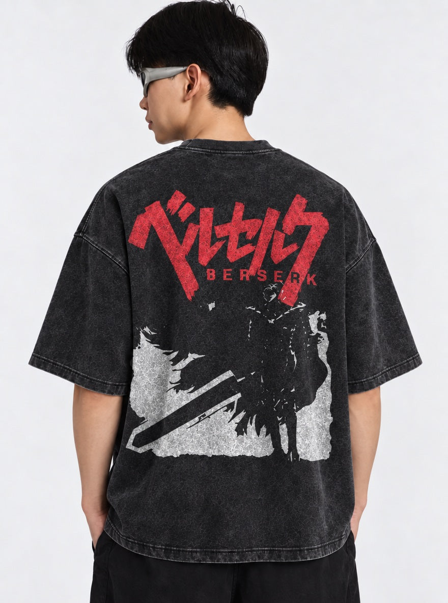 Berserk Refined Washed T-Shirt on model, back view