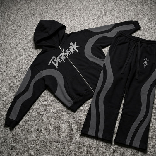 Berserk Cool Black Grey Co-ord Set