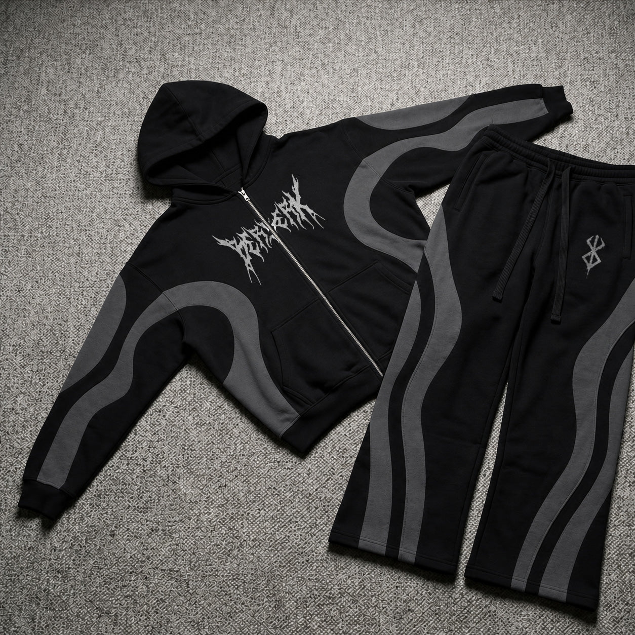 Berserk Premium Black Grey Co-ord Set