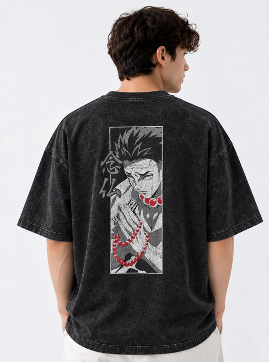Demon Slayer Cool Washed T-Shirt on model, back view