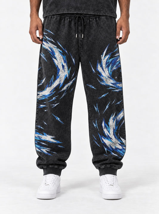 Demon Slayer Inosuke Beast Breathing Washed Joggers on model, front view